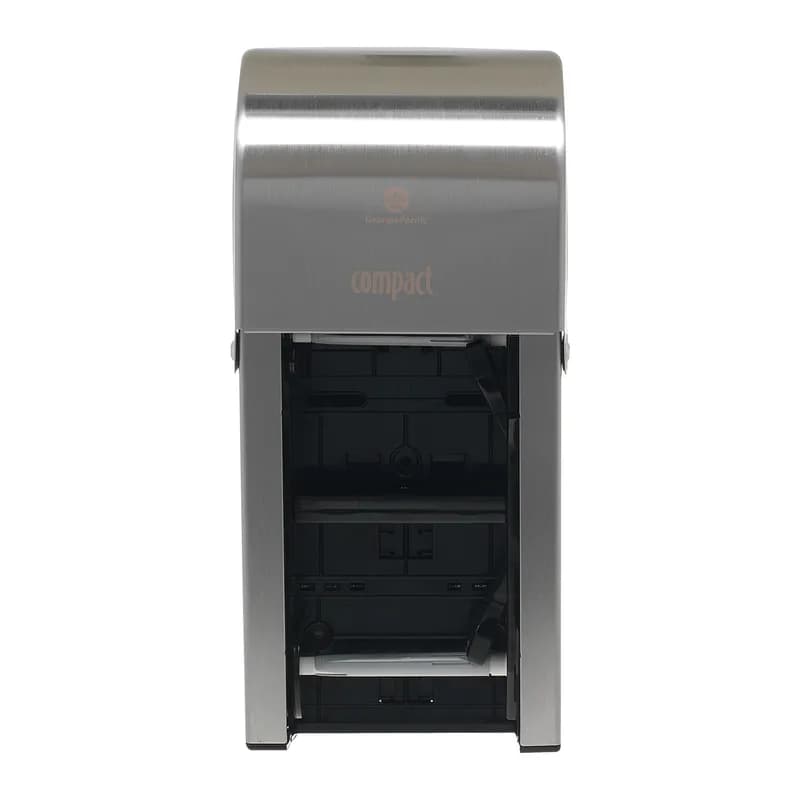 Compact® Toilet Paper Dispenser Stainless Steel Silver Double Roll Vertical Coreless High Capacity 1/Each