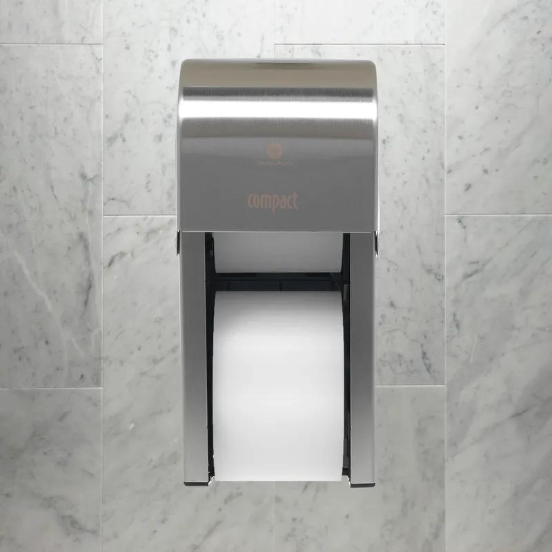 Compact® Toilet Paper Dispenser Stainless Steel Silver Double Roll Vertical Coreless High Capacity 1/Each