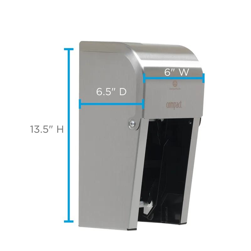 Compact® Toilet Paper Dispenser Stainless Steel Silver Double Roll Vertical Coreless High Capacity 1/Each