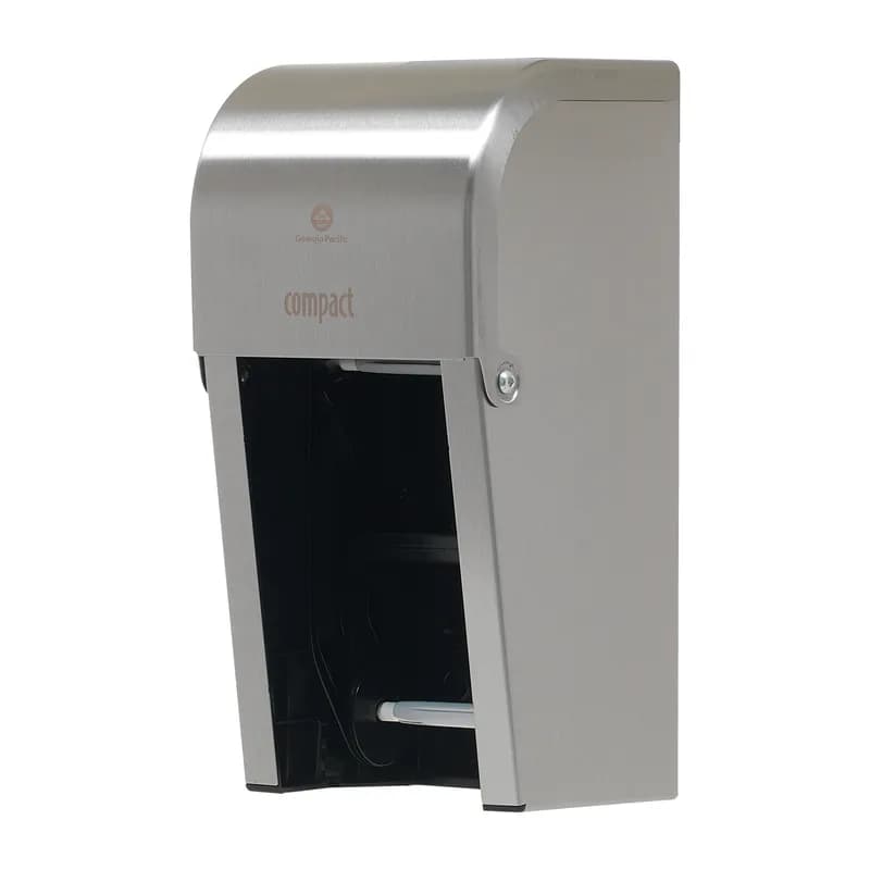Compact® Toilet Paper Dispenser Stainless Steel Silver Double Roll Vertical Coreless High Capacity 1/Each