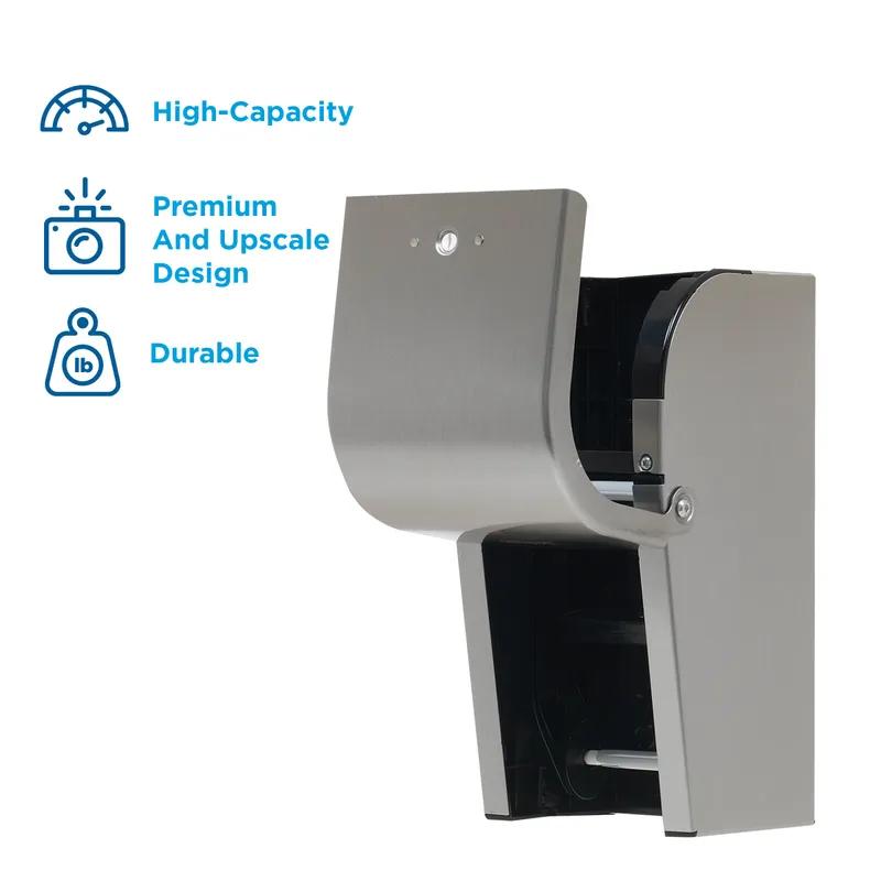 Compact® Toilet Paper Dispenser Stainless Steel Silver Double Roll Vertical Coreless High Capacity 1/Each