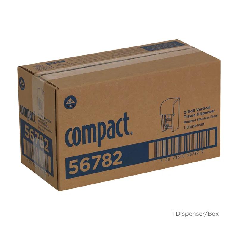 Compact® Toilet Paper Dispenser Stainless Steel Silver Double Roll Vertical Coreless High Capacity 1/Each