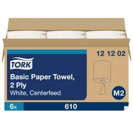 Tork Roll Paper Towel M2 11.8X8.25 IN 599.833 FT 2PLY White Centerfeed Refill 610 Sheets/Roll 6 Rolls/Case