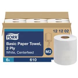 Tork Roll Paper Towel M2 11.8X8.25 IN 599.833 FT 2PLY White Centerfeed Refill 610 Sheets/Roll 6 Rolls/Case