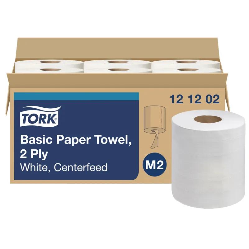 Tork Roll Paper Towel M2 11.8X8.25 IN 599.833 FT 2PLY White Centerfeed Refill 610 Sheets/Roll 6 Rolls/Case