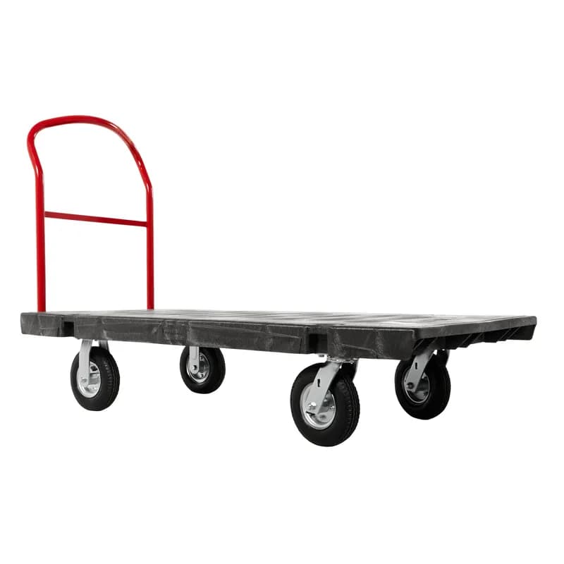 Platform Truck Large (LG) 60X30 IN 2500 LB Black Red Plastic Metal 8 IN Polyolefin Casters 1/Each