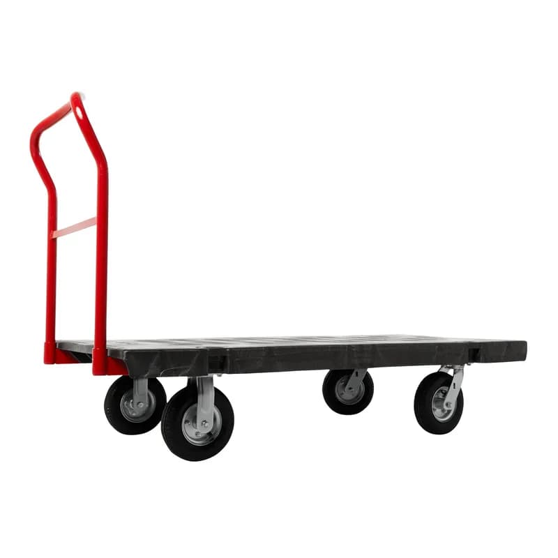 Platform Truck Large (LG) 60X30 IN 2500 LB Black Red Plastic Metal 8 IN Polyolefin Casters 1/Each