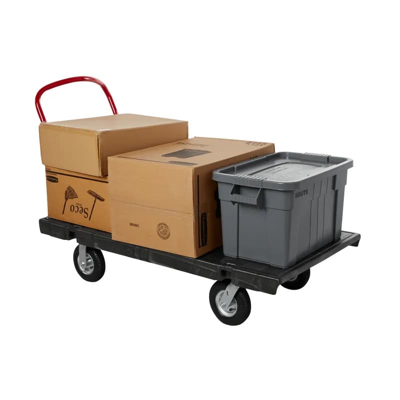 Platform Truck Large (LG) 60X30 IN 2500 LB Black Red Plastic Metal 8 IN Polyolefin Casters 1/Each