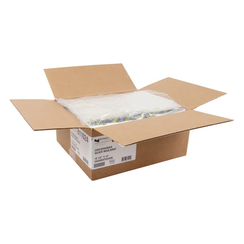 Burger Patty Sheet 10.5X14 IN Foil-Lined Paper Silver Yellow Heat Proof 2500/Case