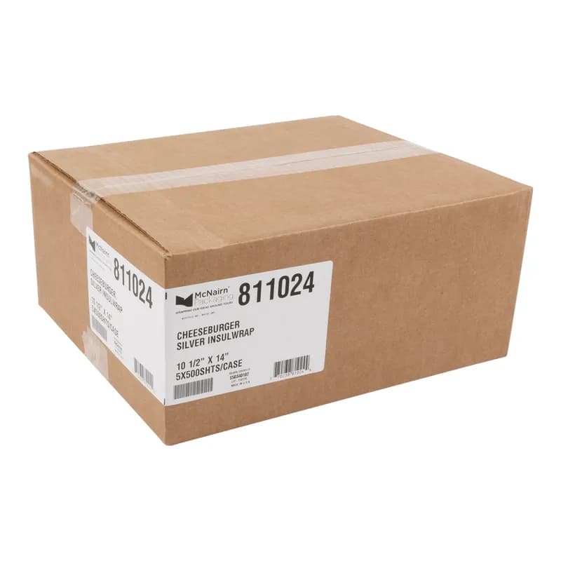 Burger Patty Sheet 10.5X14 IN Foil-Lined Paper Silver Yellow Heat Proof 2500/Case