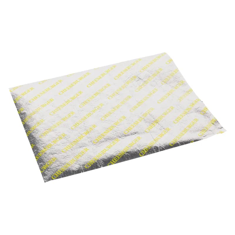 Burger Patty Sheet 10.5X14 IN Foil-Lined Paper Silver Yellow Heat Proof 2500/Case