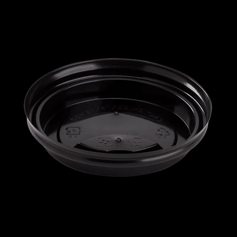 Karat® Lid Dome 80MM PP Black For 8 OZ Hot Cup Sip Through 1000/Case