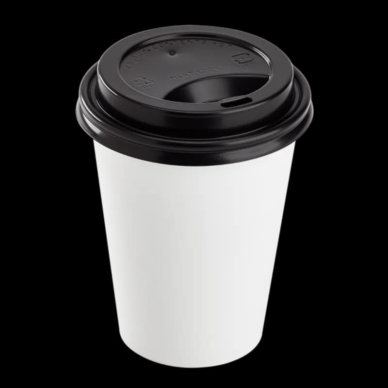 Karat® Lid Dome 80MM PP Black For 8 OZ Hot Cup Sip Through 1000/Case