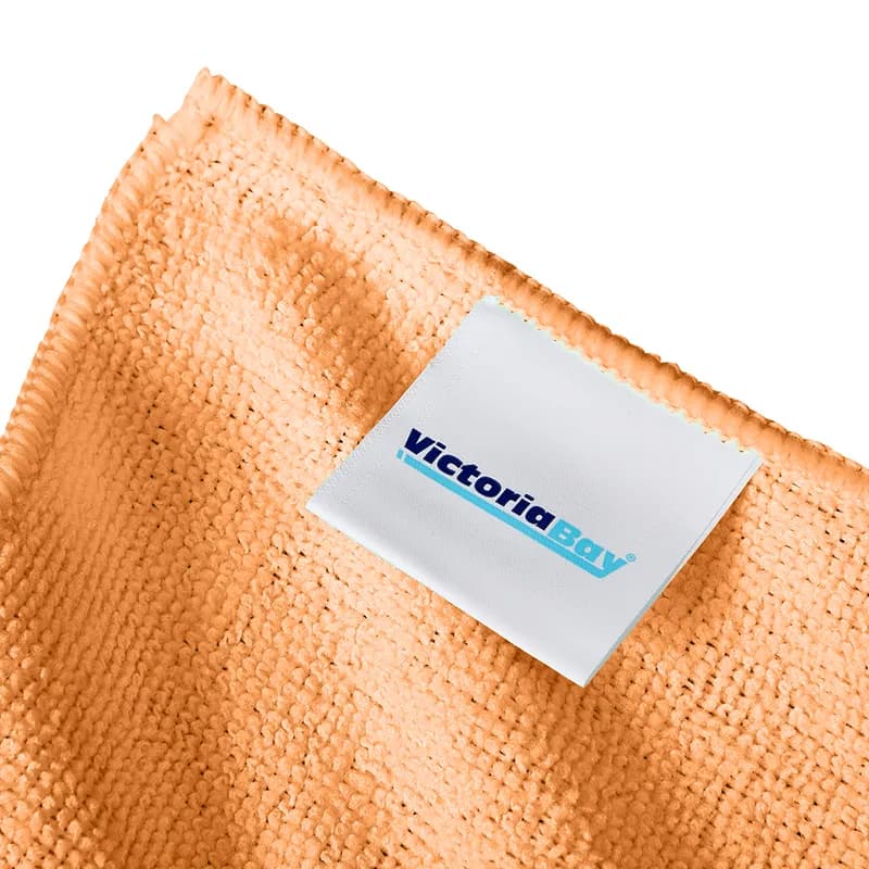 Victoria Bay All Purpose Cleaning Cloth 16X16 IN Microfiber Orange 12/Pack