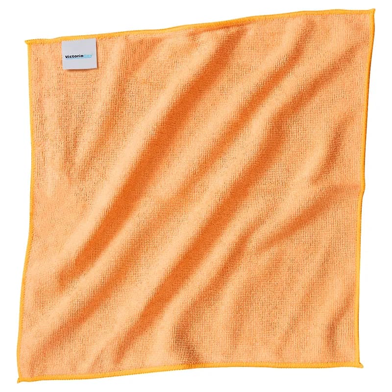 Victoria Bay All Purpose Cleaning Cloth 16X16 IN Microfiber Orange 12/Pack