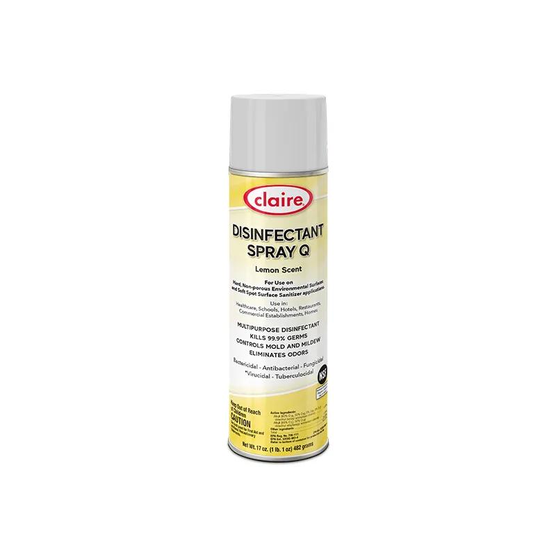 Claire Lemon Disinfectant 17 FLOZ Multi Surface Aerosol Bactericidal Fungicidal Virucidal Tuberculocidal 1/Each