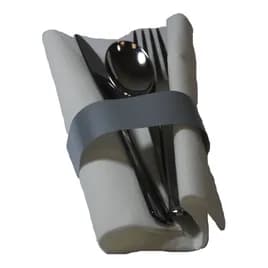 4PC Cutlery Kit PS Silver Pre-Rolled With Napkin,Fork,Knife,Teaspoon 100/Case