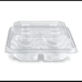 Crystal Seal® Cookie Hinged Container With Low Dome Lid 10 Compartment PET 200/Case