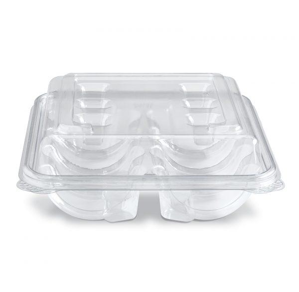 Cookie Hinged Container With Low Dome Lid PET 200/Case