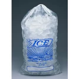 Ice Bag 11.5X18 IN 8 LB LDPE MET 1.2MIL Clear Stock Print With Drawstring Closure FDA Compliant 500/Case