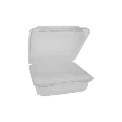 Bakery Hinged Container With Dome Lid 8.75X8.25X3.625 IN PET Clear Square 200/Case