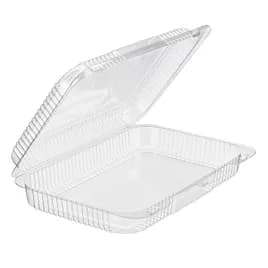 Essentials Take-Out Container Hinged With Dome Lid 11.5X8X2.25 IN RPET Clear Rectangle 1/Case