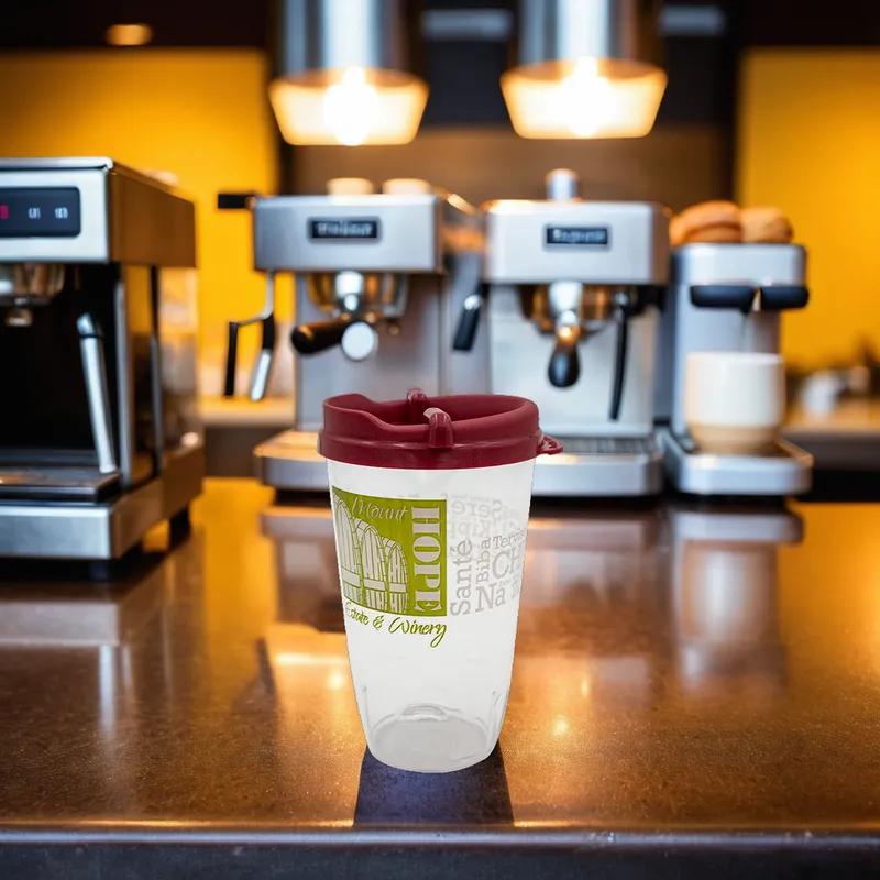 Cup & Lid Combo Tumbler With Dome Lid 16 OZ Plastic Swivel 72/Case