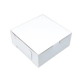 Bakery Box 6X6X2.5 IN Clay-Coated Kraft Board White Kraft Square Lock Corner Tuck Top 250/Bundle