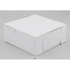 Bakery Box 6X6X2.5 IN Clay-Coated Kraft Board White Kraft Square Lock Corner Tuck Top 250/Bundle