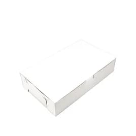 Bakery Box 10X6X2.25 IN Clay-Coated Kraft Board White Kraft Rectangle Lock Corner Tuck Top 250/Case