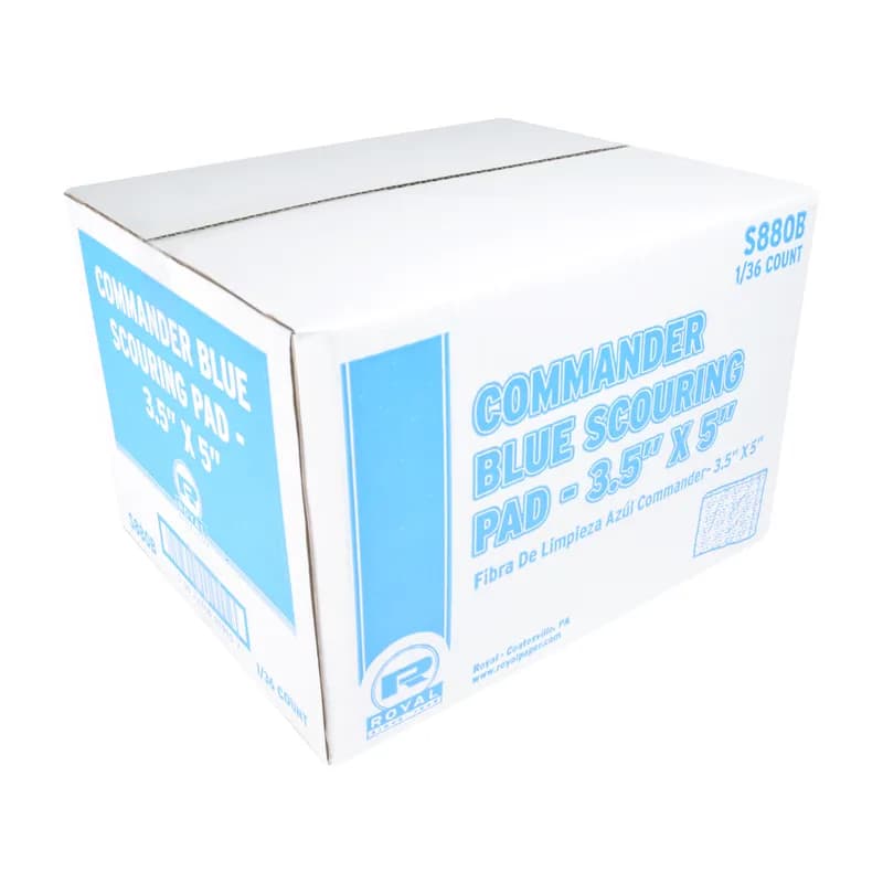Scouring Pad 5X3 IN Blue Extra Heavy Duty 3 Count/Pack 12 Packs/Case 36 Count/Case