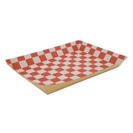 Food Tray 10.5X7.5X1.5 IN Kraft Paperboard Kraft White Red Rectangle 250/Case