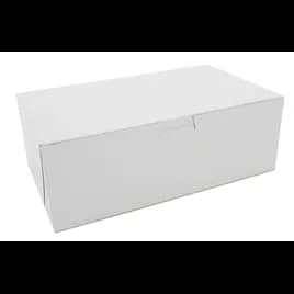 Donut Box 10X6X3.5 IN Clay-Coated Kraft Board White Kraft Rectangle Lock Corner 250/Bundle
