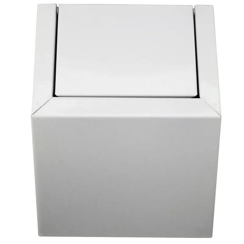 Naturelle® Menstrual Care Disposal Receptacle 9.45X9.05X11.50 IN White Metal Standing Swing Top 1/Each