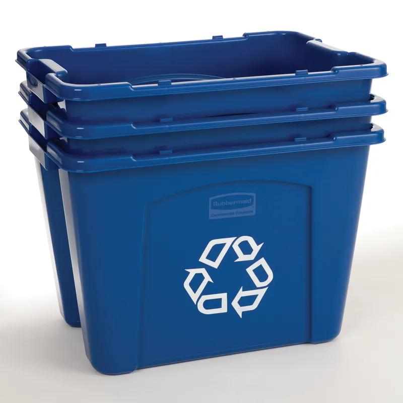 1-Stream Recycling Bin 16X20.75X14.75 IN 14 GAL Blue Resin 1/Each
