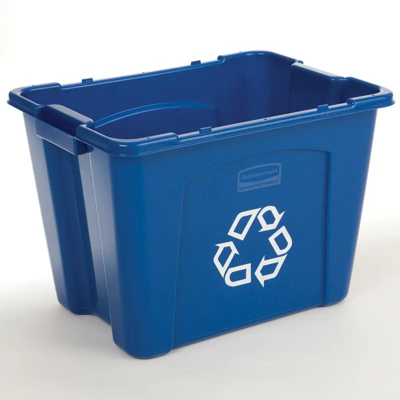 1-Stream Recycling Bin 16X20.75X14.75 IN 14 GAL Blue Resin 1/Each