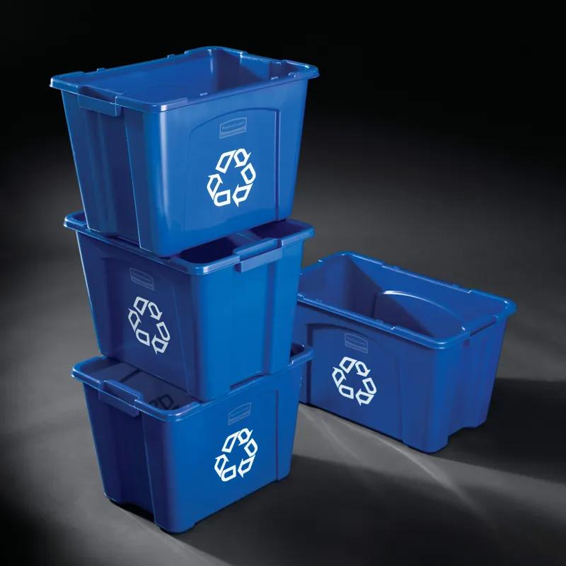 1-Stream Recycling Bin 16X20.75X14.75 IN 14 GAL Blue Resin 1/Each