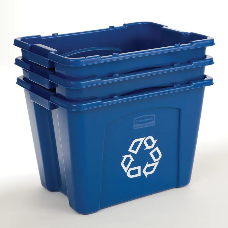 1-Stream Recycling Bin 16X20.75X14.75 IN 14 GAL Blue Resin 1/Each