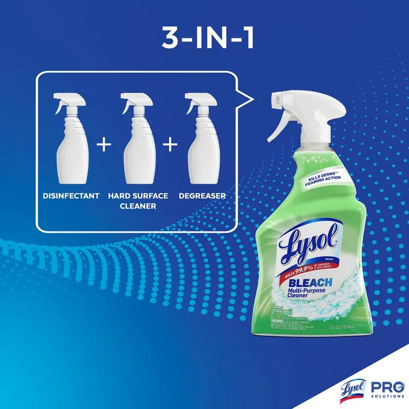 Lysol® All Purpose Cleaner 32 FLOZ Multi Surface Bleach With Bottle & Trigger 12/Case