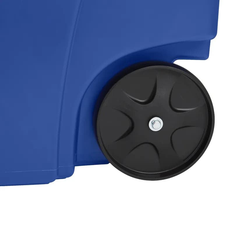 Brute® Recycling 1-Stream Curbside Trash 29X24X36 IN 50 GAL 200 QT Blue Resin With Hinged Lid Rollout 1/Each