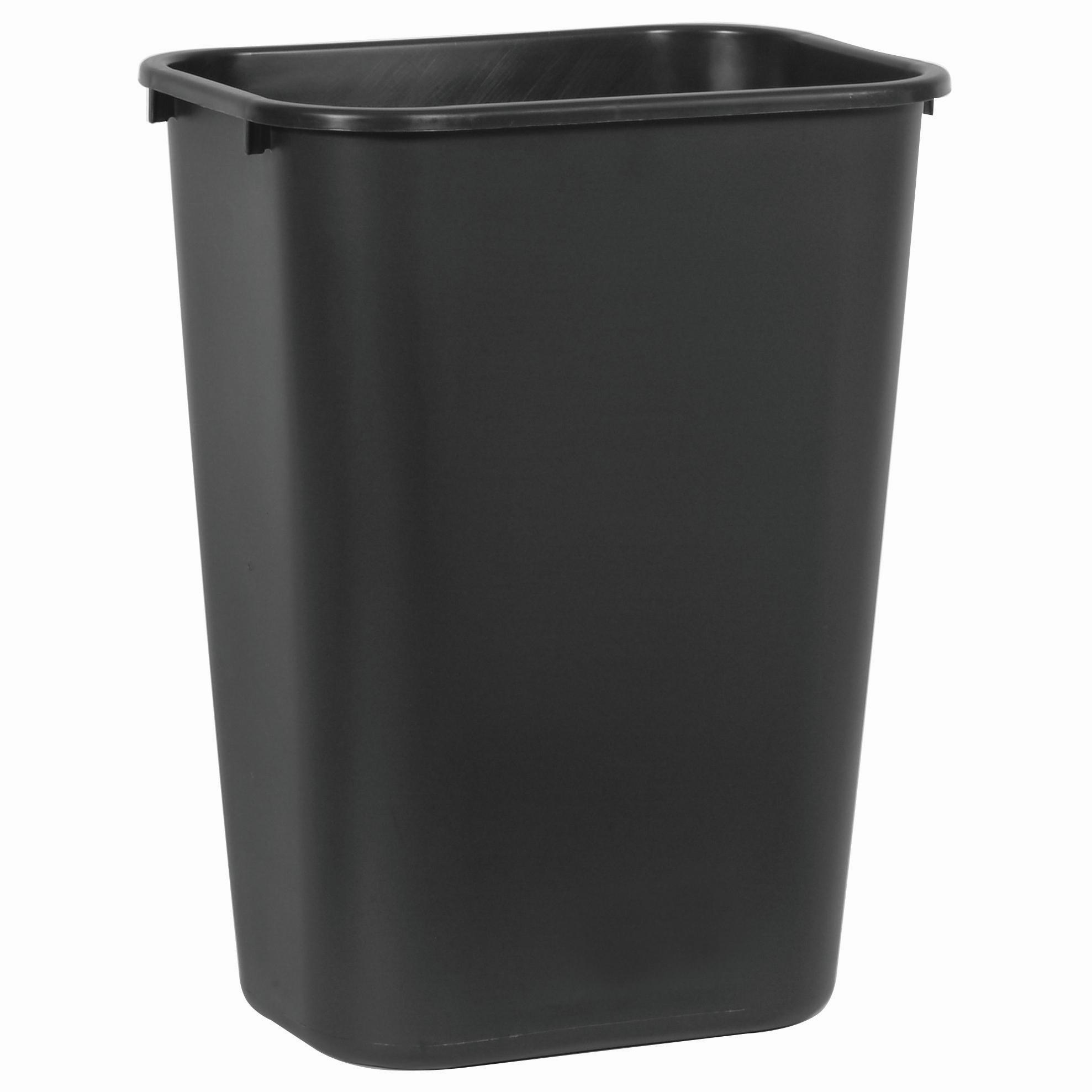 1-Stream Trash Can 15.25X11X19.88 IN 10.25 GAL 41 QT Black Rectangle Resin Deskside 1/Each
