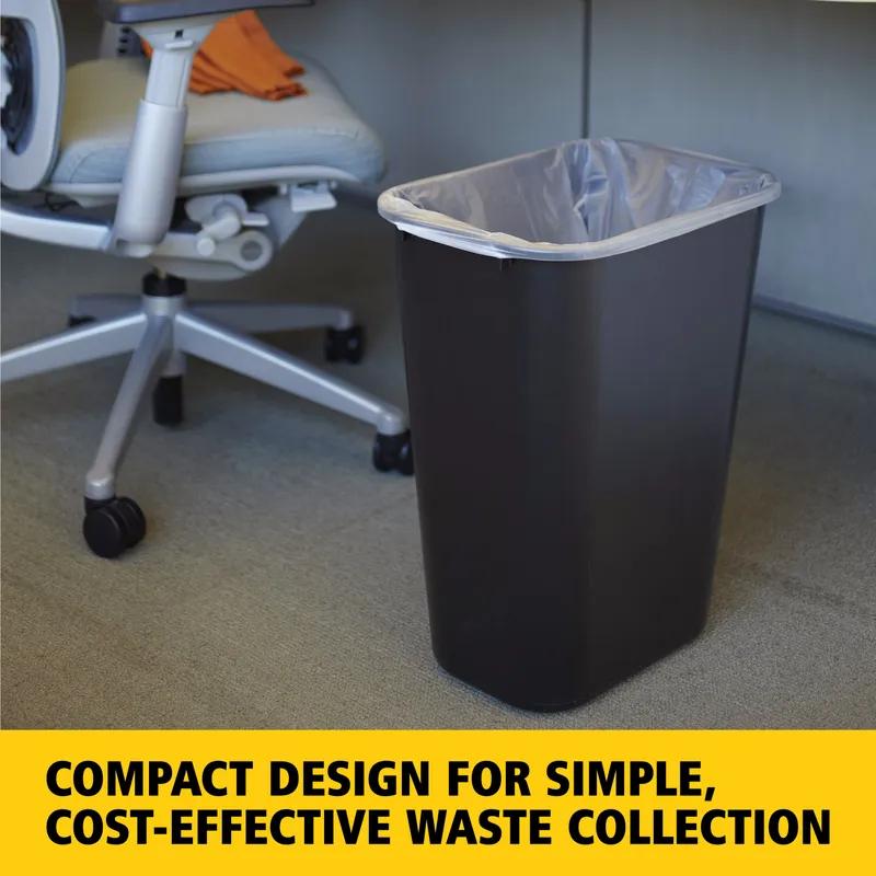 1-Stream Trash Can 15.25X11X19.88 IN 10.25 GAL 41 QT Black Rectangle Resin Deskside 1/Each