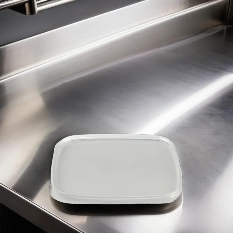 Lid Flat 4.6X4.6X0.29 IN PP Clear Square For Container 900/Case