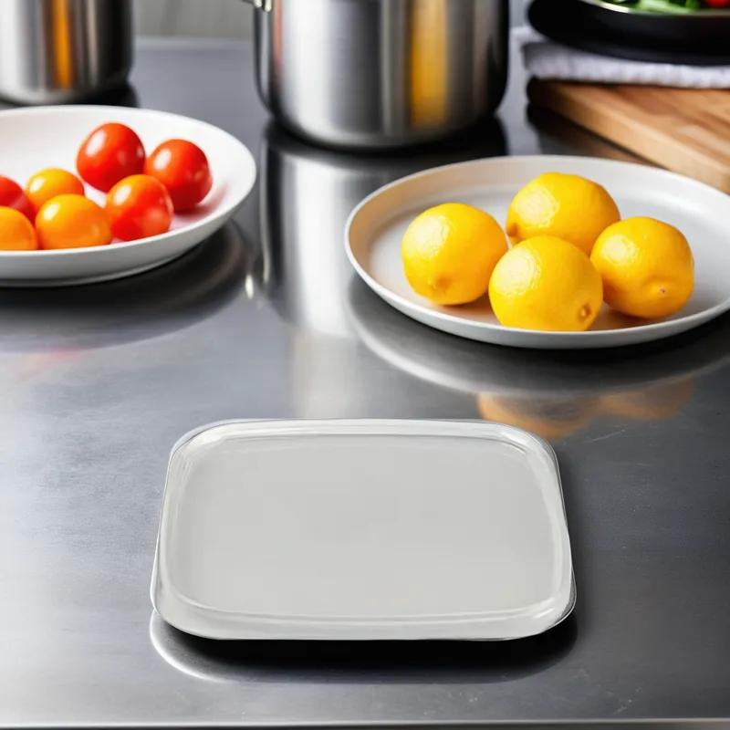 Lid Flat 4.6X4.6X0.29 IN PP Clear Square For Container 900/Case