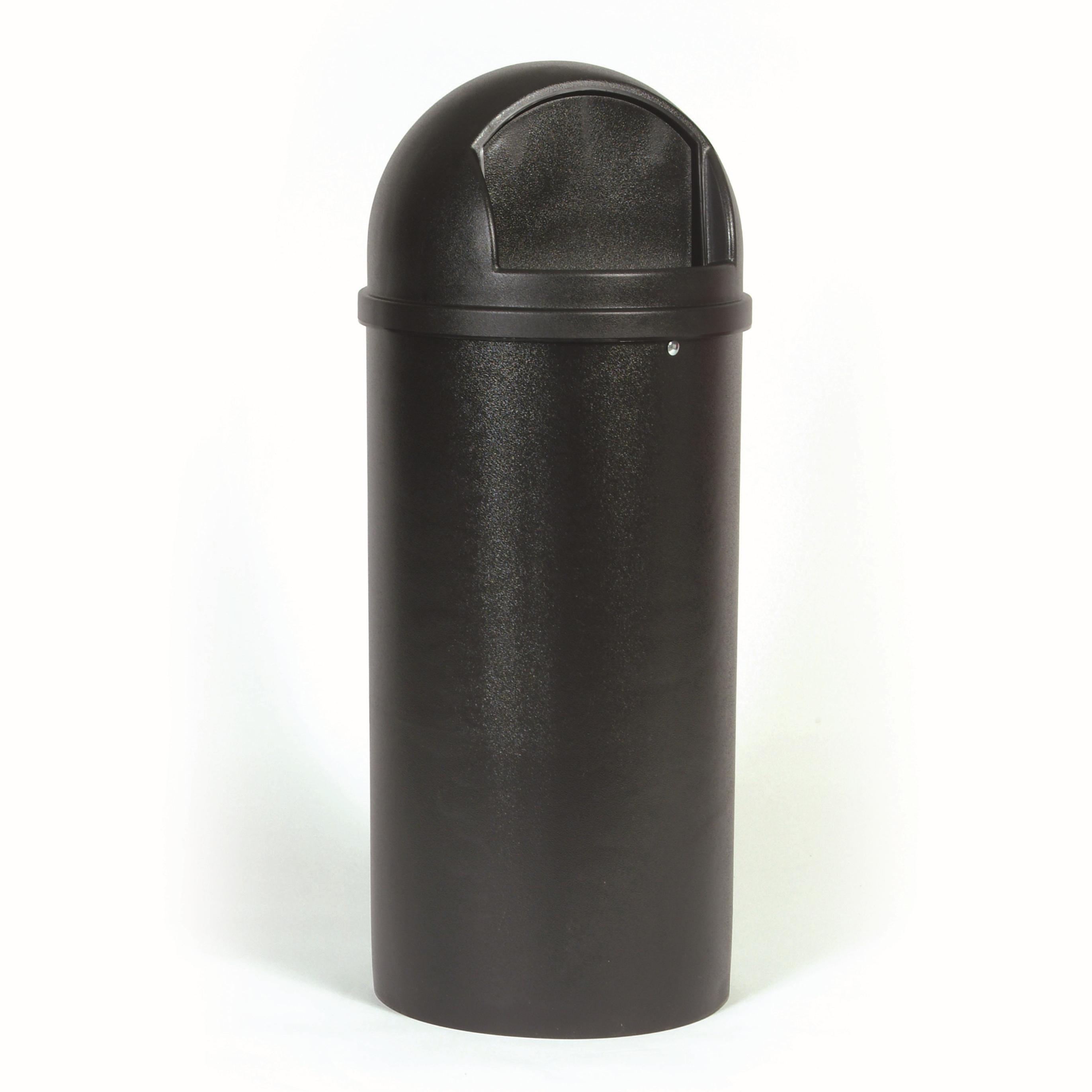 Marshal® Classic Landfill 1-Stream Trash Can 18X18X41 IN 15 GAL Black Resin 1/Each