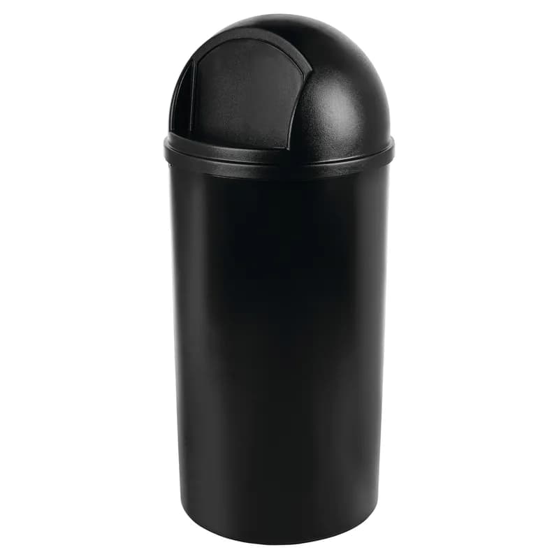 Marshal® Classic Landfill 1-Stream Trash Can 18X18X41 IN 25 GAL Black Resin 1/Each