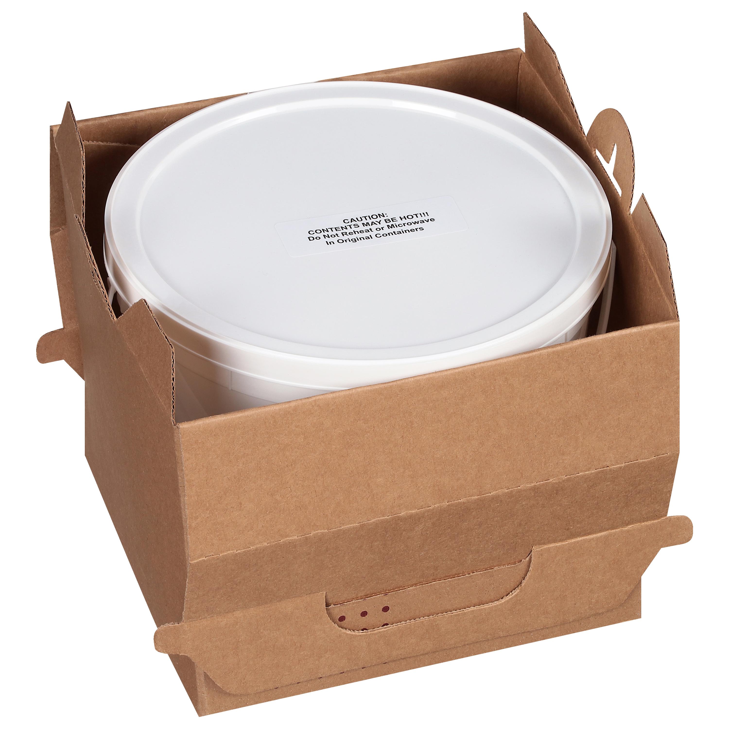 Soup N Serve Soup Take-Out Box Fold-Top With Flat Lid 8.3X8.3X6.13 IN Corrugated Paperboard Kraft Square 15/Case