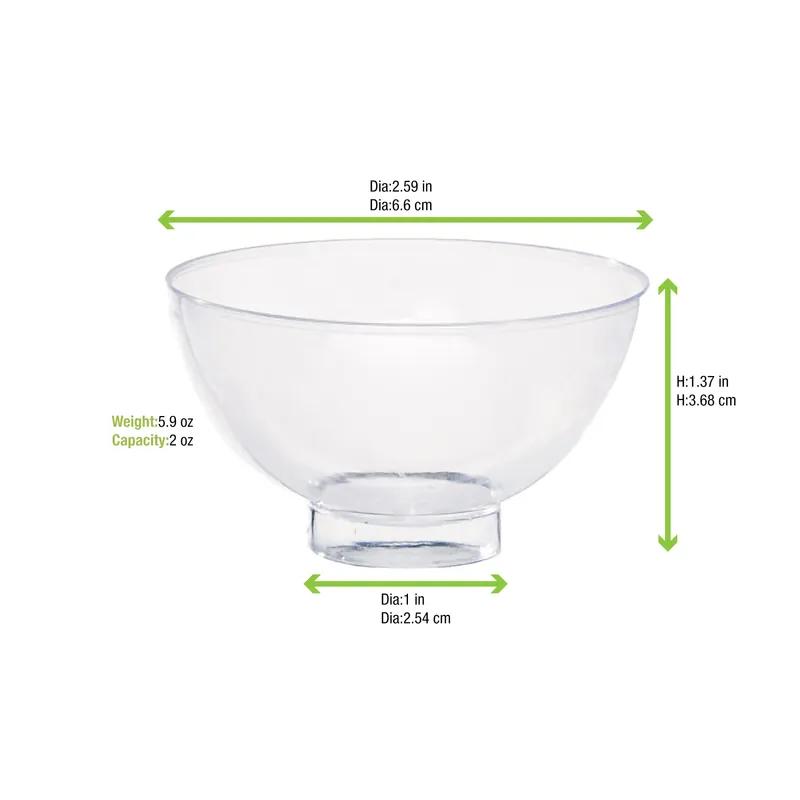 Bowl 2 OZ Plastic Clear Freezer Safe 12 Count/Pack 20 Packs/Case 240 Count/Case