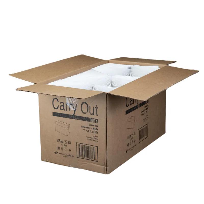 Take-Out Box Tuck-Top 7X4.5X2.75 IN SBS Paperboard White Rectangle 500/Case