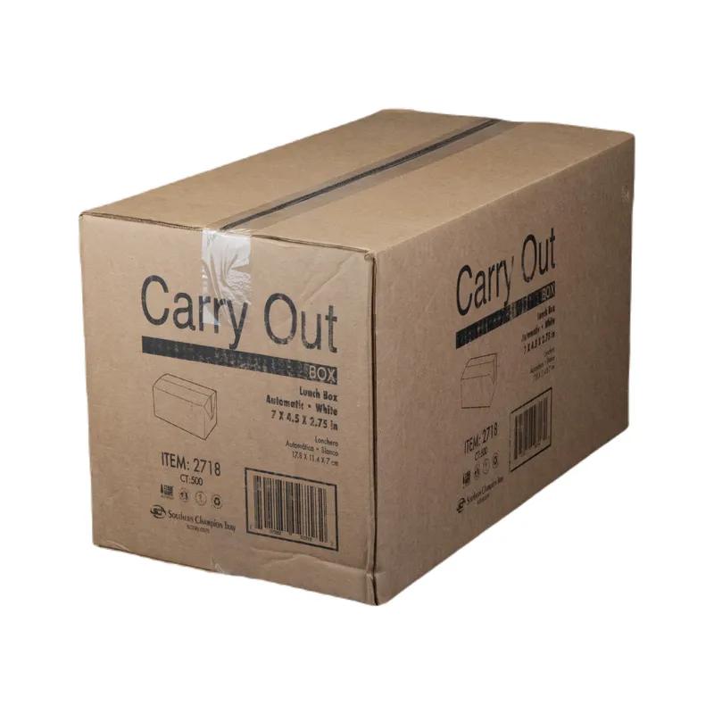 Take-Out Box Tuck-Top 7X4.5X2.75 IN SBS Paperboard White Rectangle 500/Case